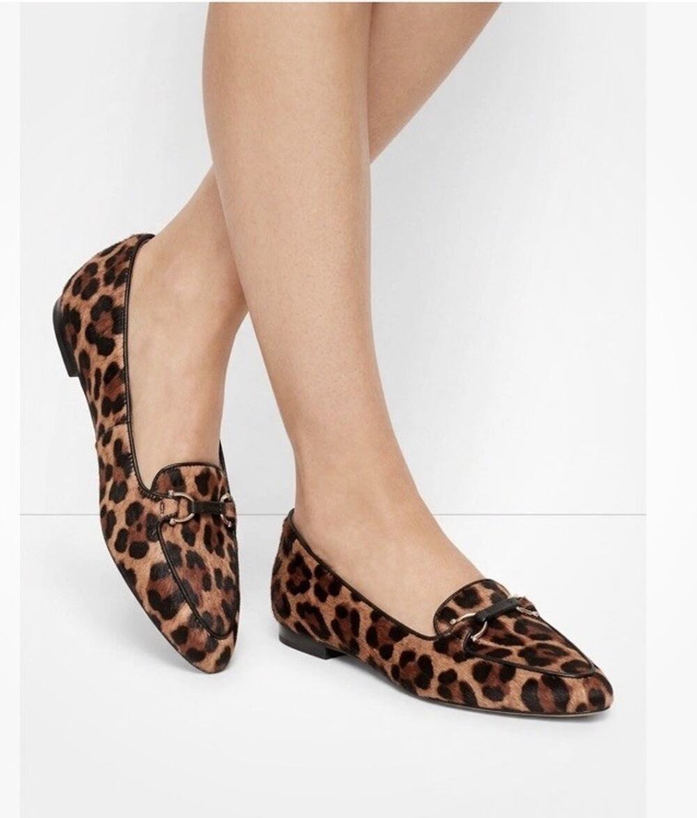 Talbots Leopard Spot Calf Hair Leather Women's Shoes Driving Mocassins Sz 8.5 M